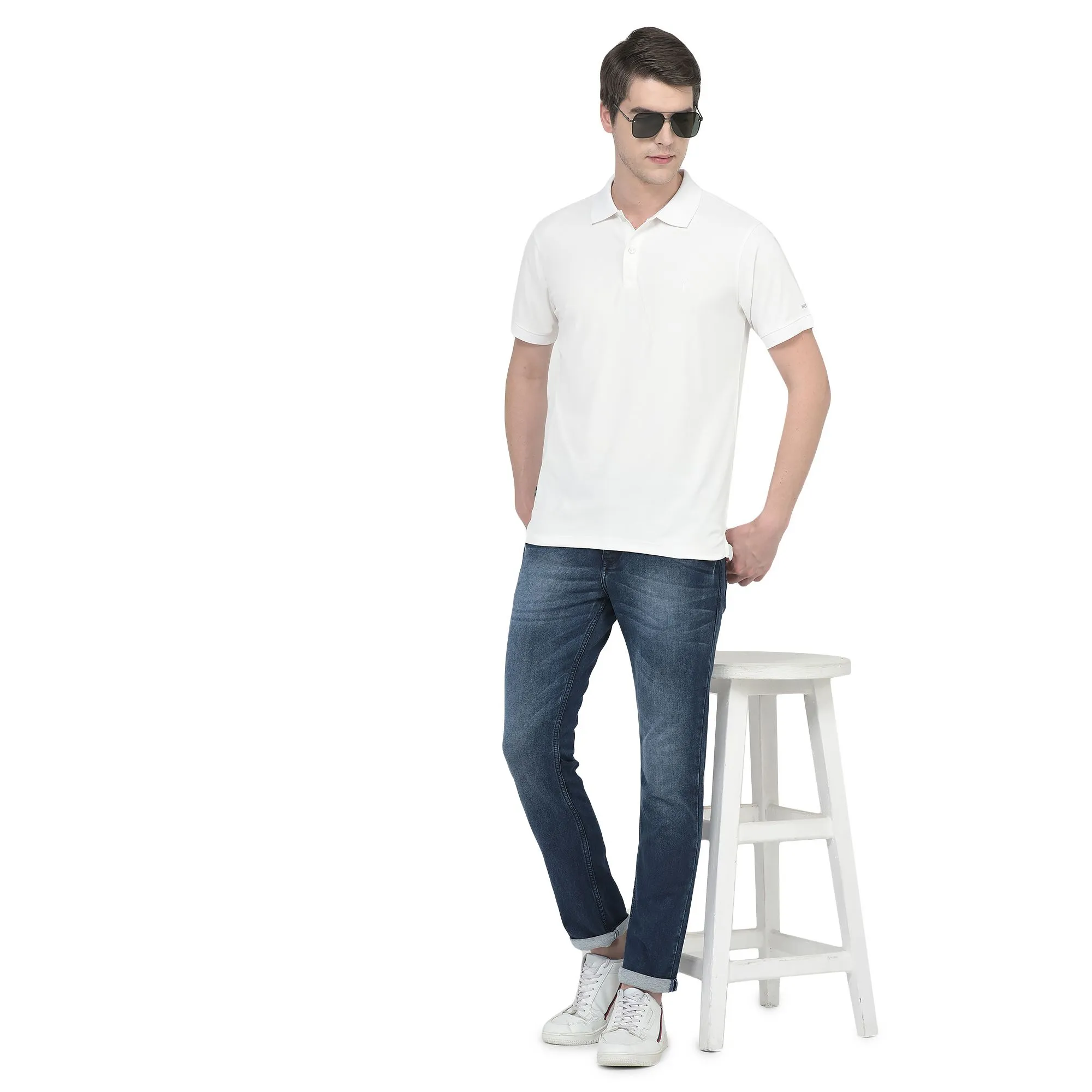 White Polo T-shirt for Men | WOODLAND | Woodlandworldwide White Polo T-shirt for Men | WOODLAND | Woodlandworldwide