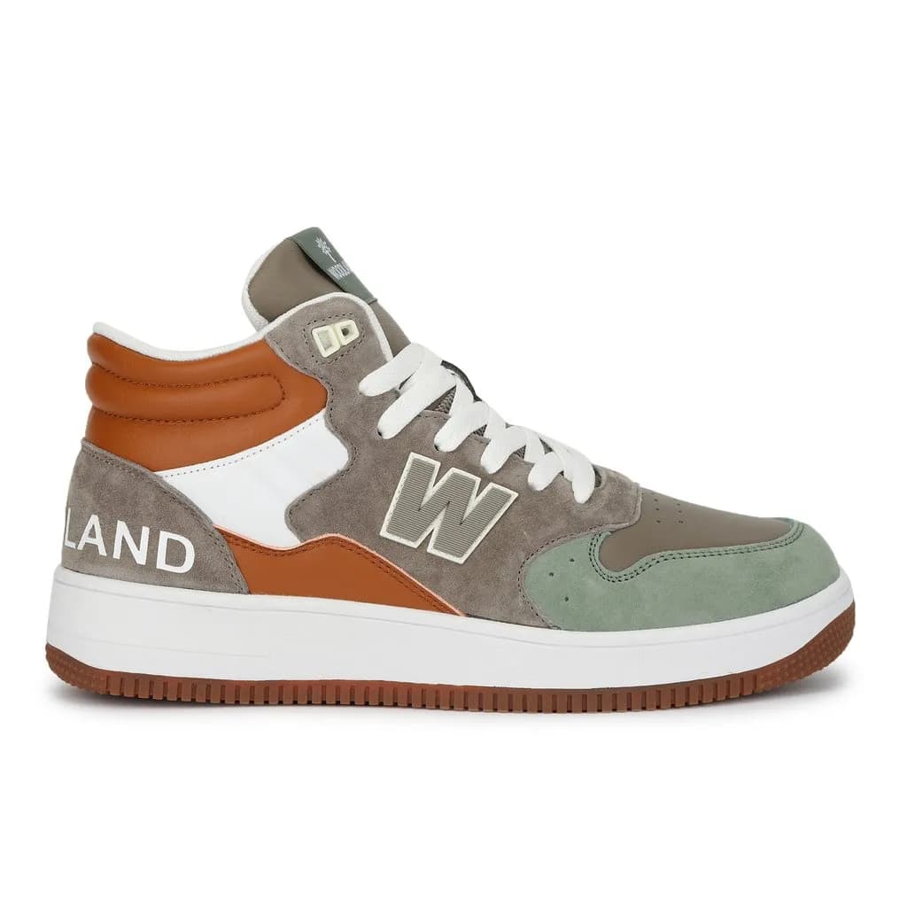 Woodland Mid-top Brown/Green Casual Sneakers | WOODLAND | Woodlandworldwide