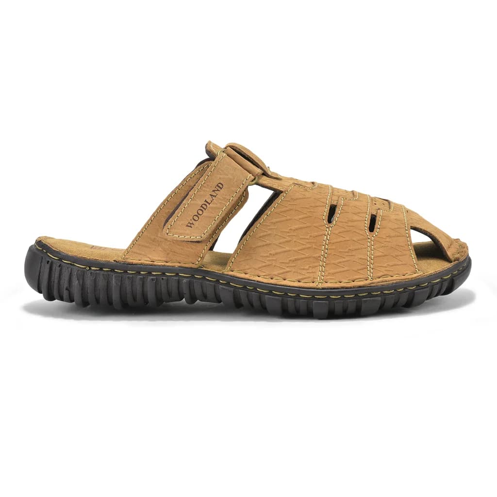 Woodland Men’s Lounging Camel Nubuck Slippers | WOODLAND