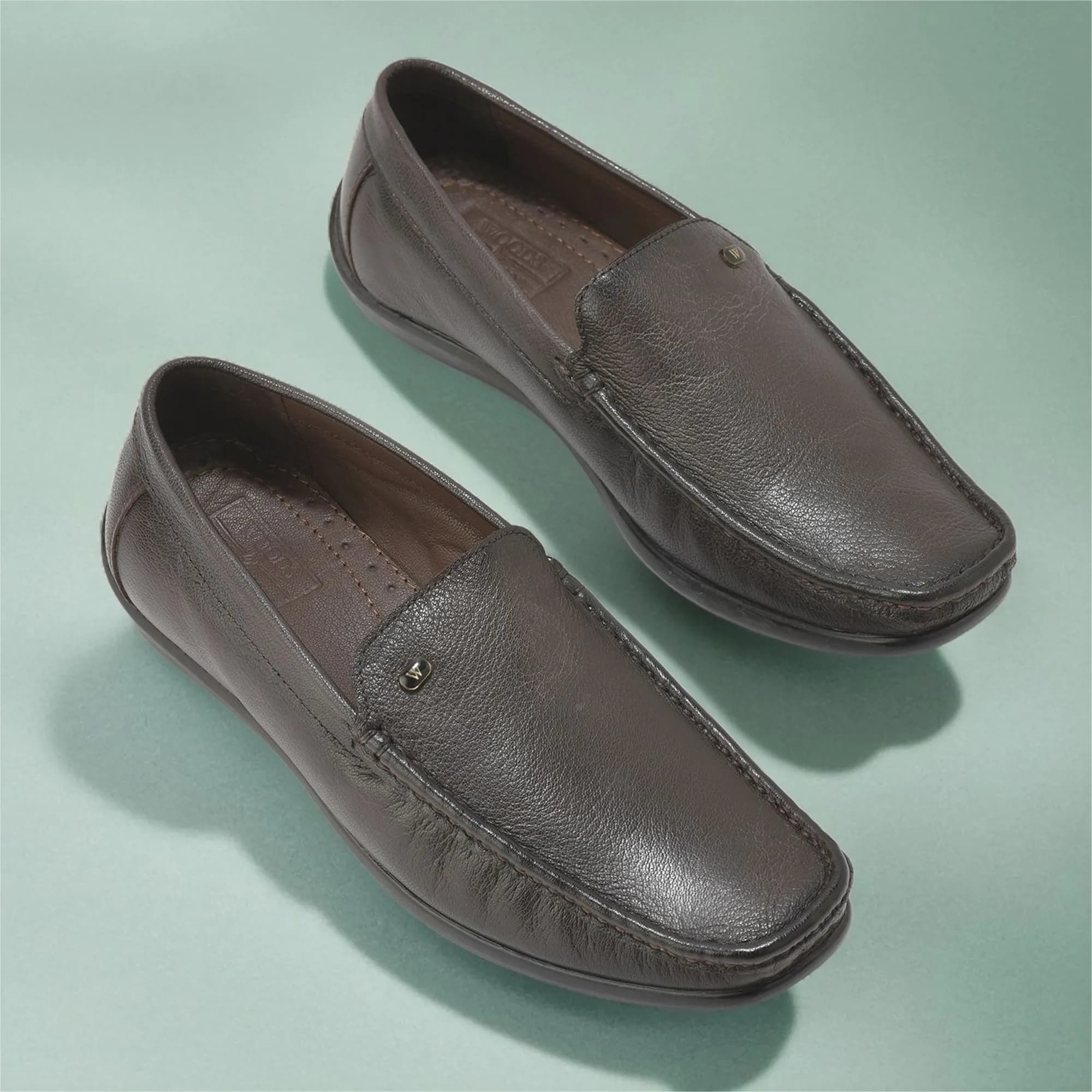 Woodland Men’S Brown Leather Classic Slip-On Shoes | WOODLAN | Woodlandworldwide