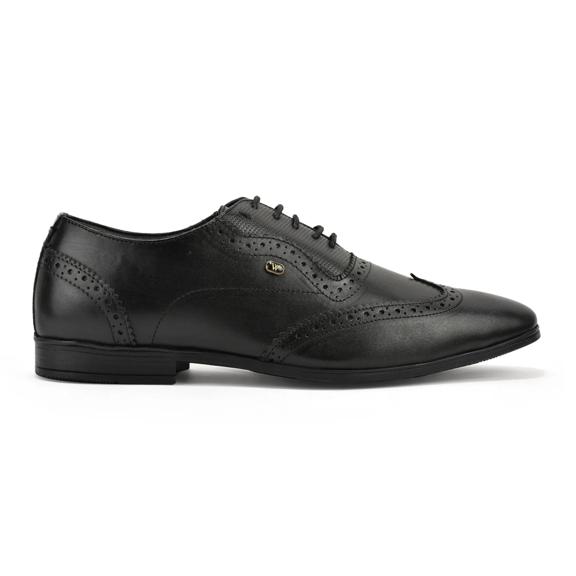 Black Leather Men Classic Lace Shoes | WOODLAND | Woodlandworldwide