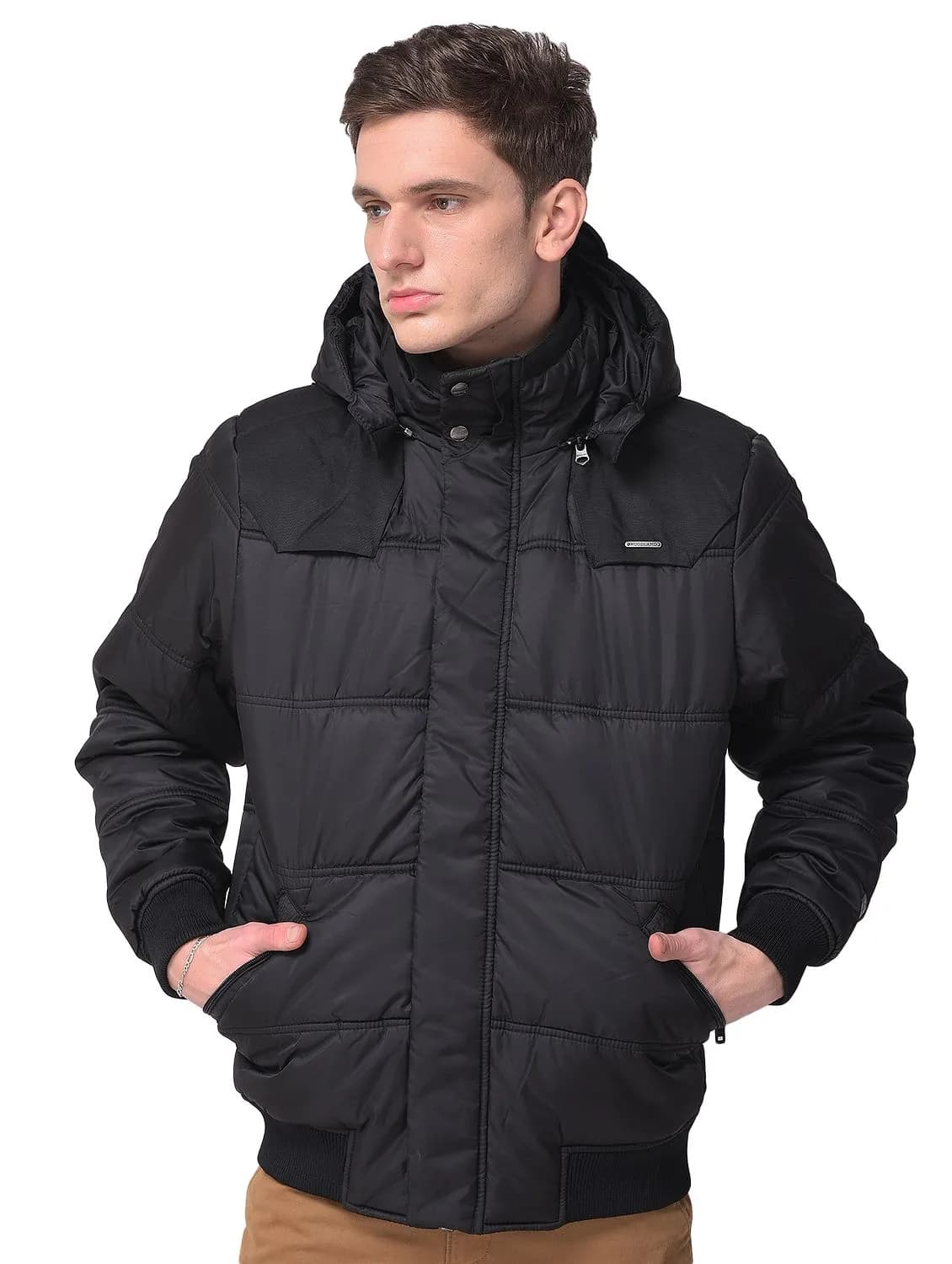 Black Quilted Jacket for men | WOODLAND | Woodlandworldwide