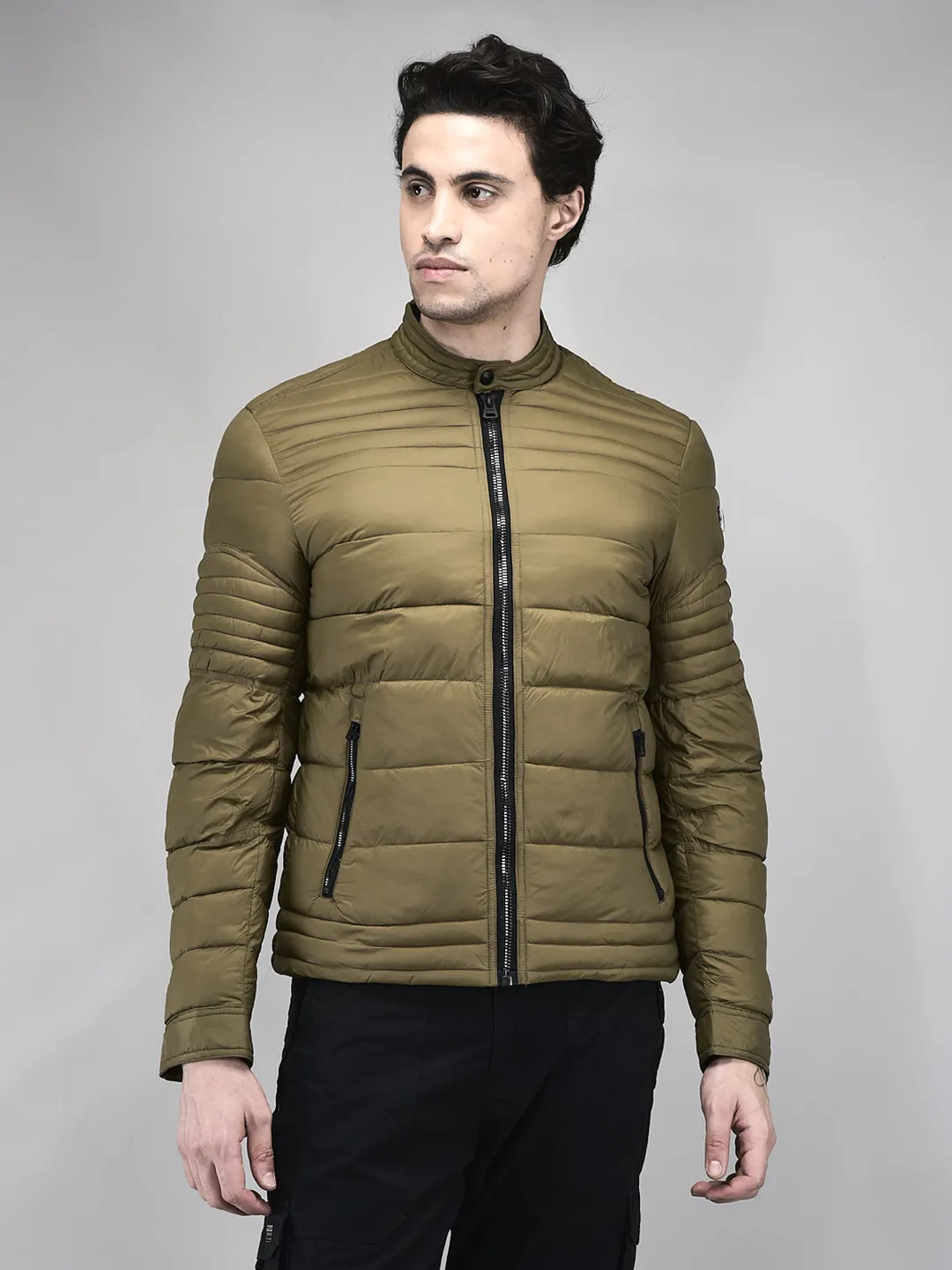 Men Lightweight Puffer Jacket in Military Olive | WOODS | Woodlandworldwide