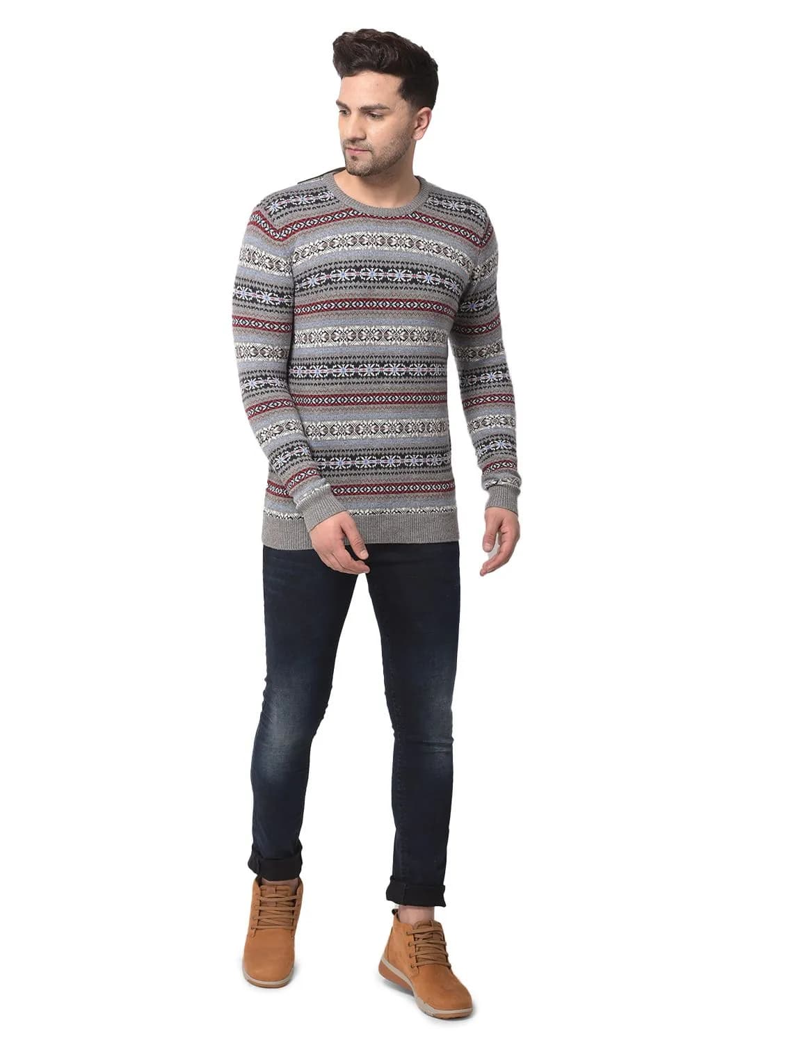 Grey Sweater for men | WOODLAND | Woodlandworldwide