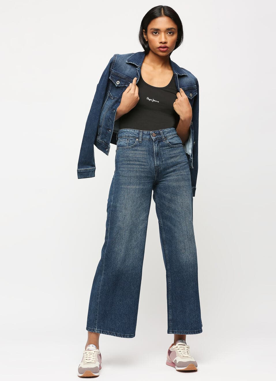 Hailey Blue High Waist Wide Leg Jeans | Pepejeans