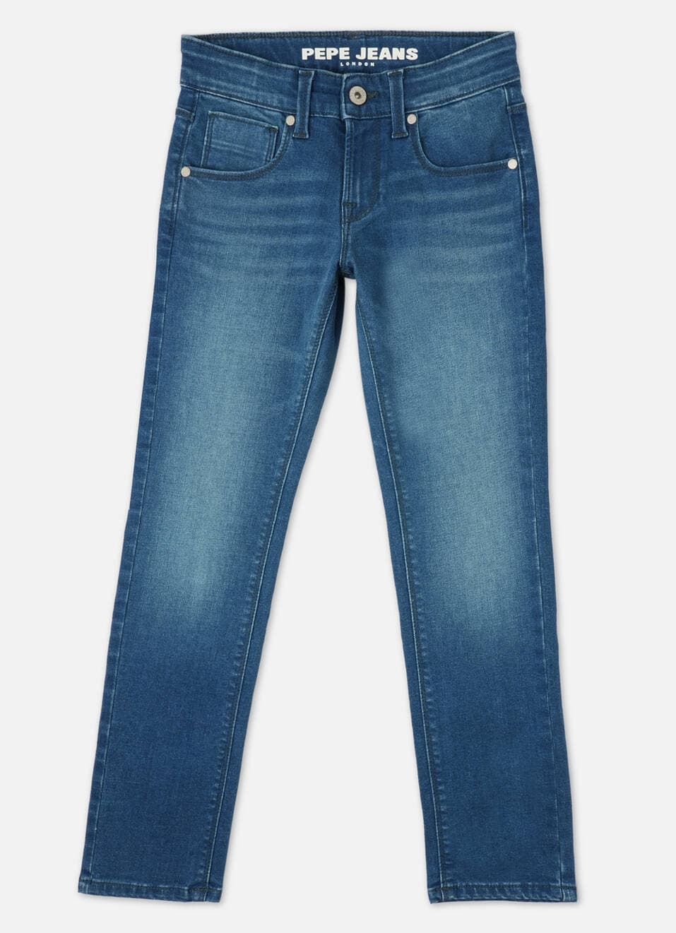 Boys Cash Dark Blue Mid Rise Slim Fit Powerflex Jeans