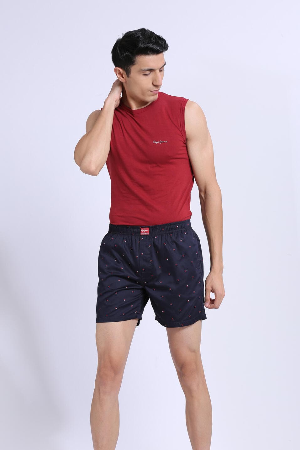Navy Printed Boxers | Pepejeans
