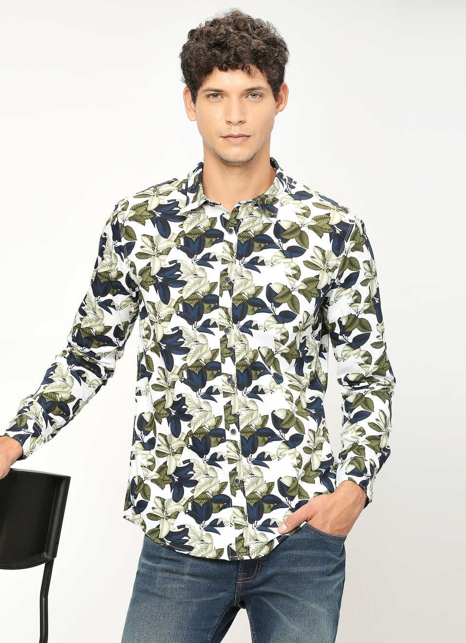 Green Printed Full Sleeved Shirt | Pepejeans
