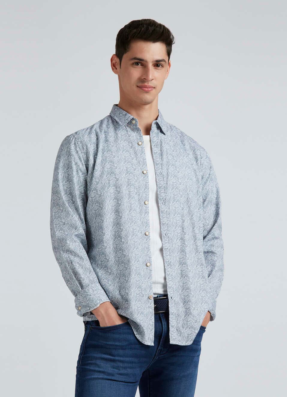 Blue Abstract Print Full Sleeve Shirt | Pepejeans