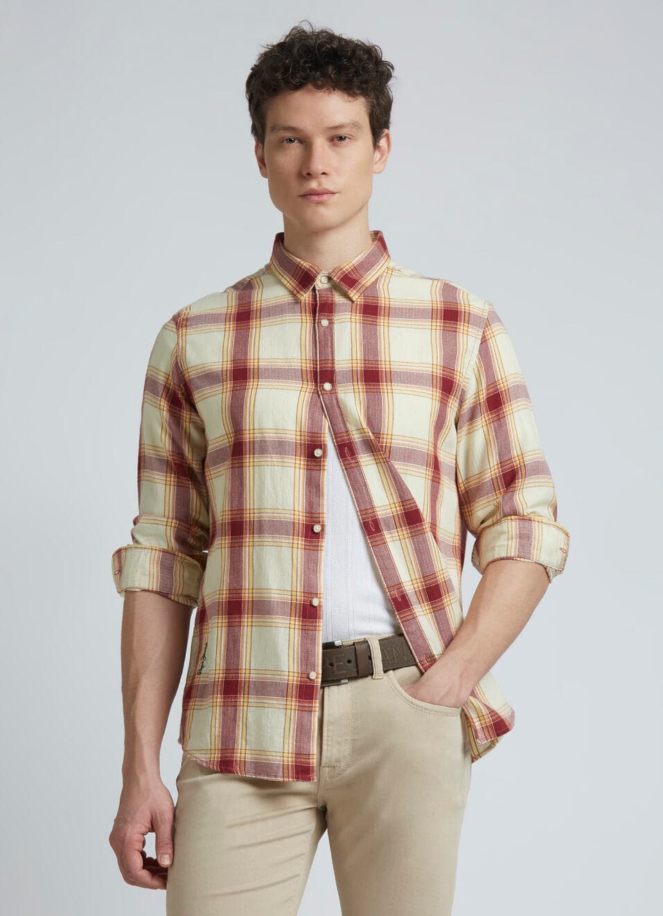 Yellow And Red Checks Full Sleeve Shirt | Pepejeans