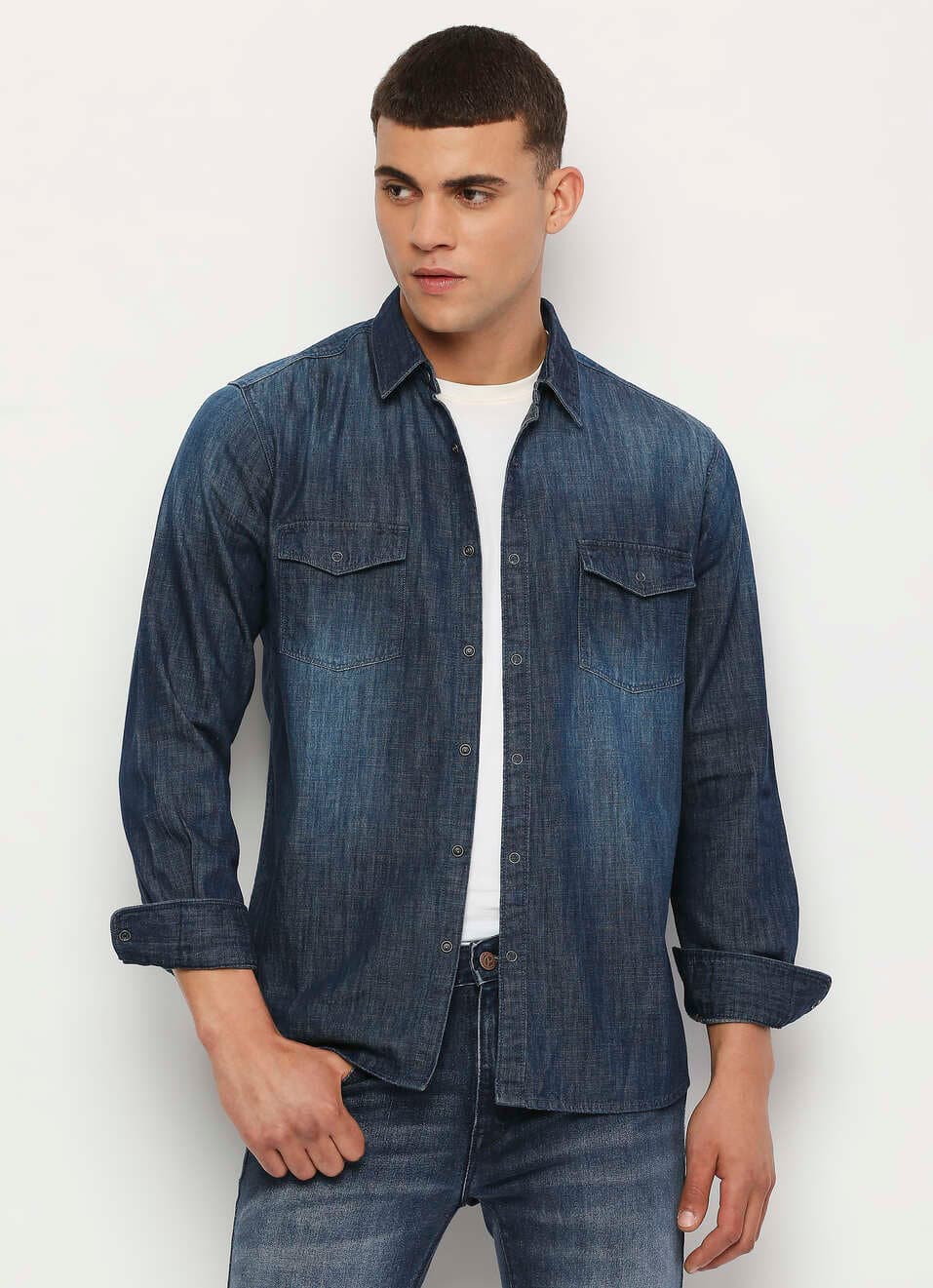 Blue Full Sleeve Denim Shirt | Pepejeans