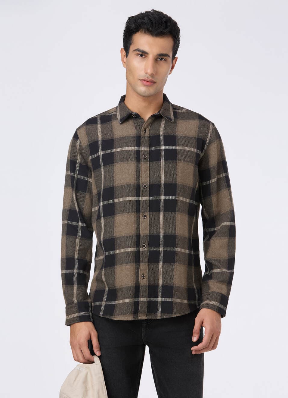 Men Black Check Full Sleeve Shirt | Pepejeans