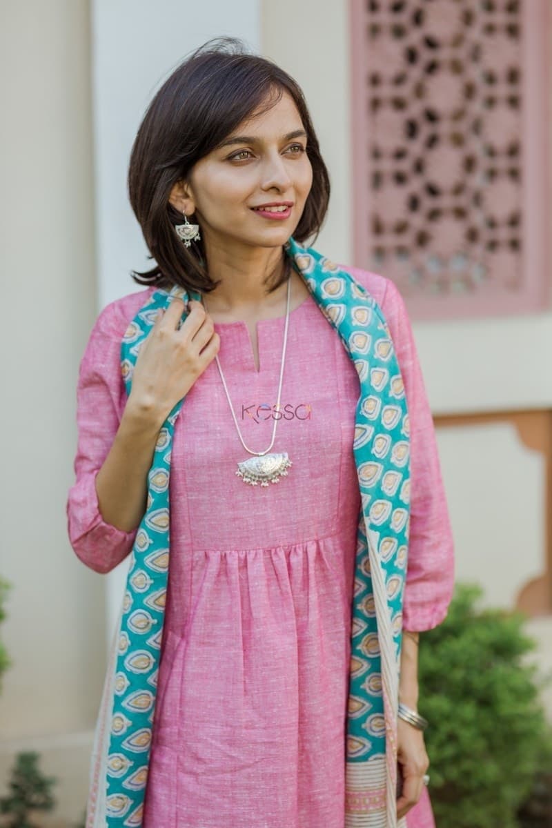 Buy Effortless KJS11 Handblock Print Pure Cotton Booti Stole Online | Kusvaa | Kusvaa