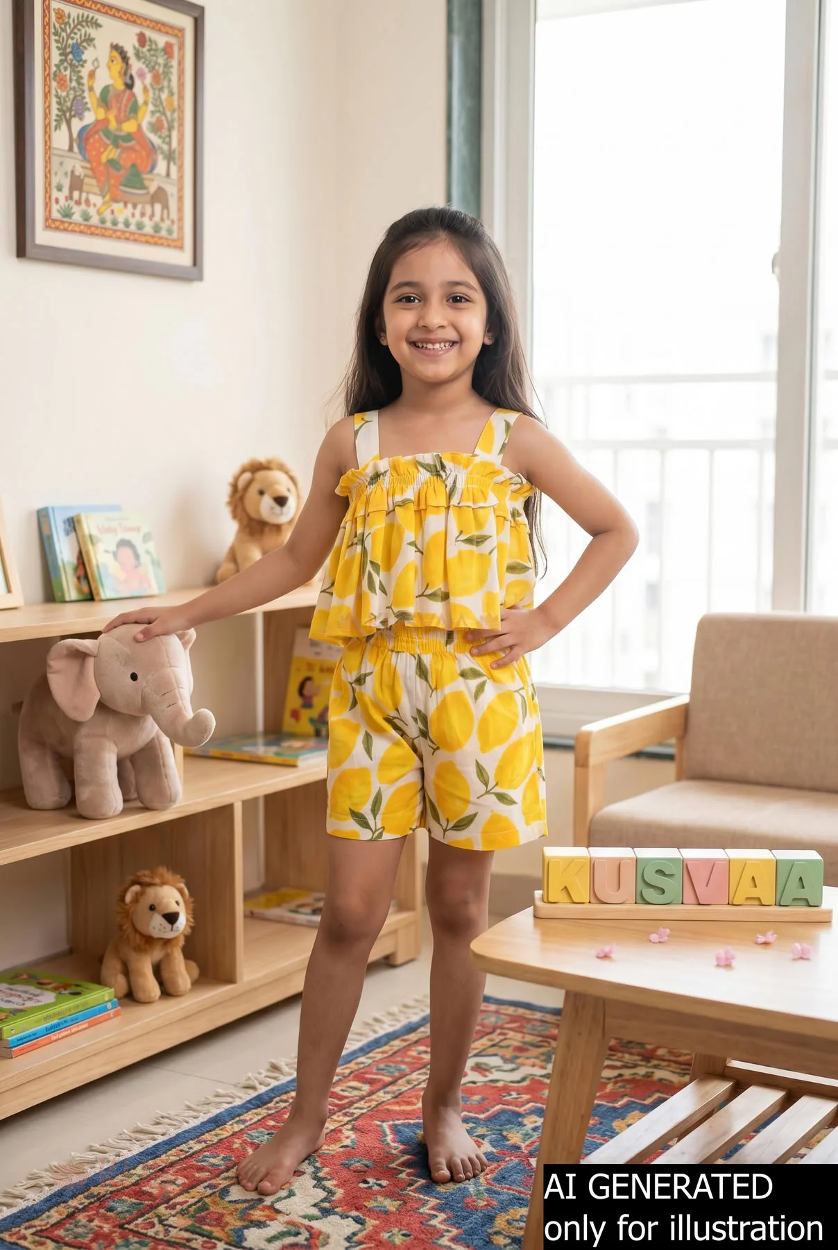 Buy Intriguing GRW116 Vihana Cotton Girl’s Top Short Set Online | Kusvaa | Kusvaa