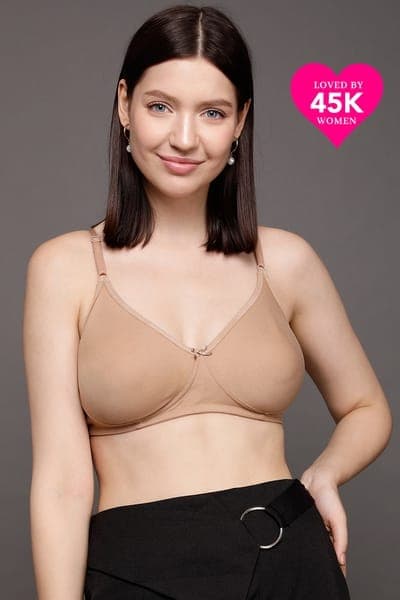Pack of 6 Non-Padded Non-Wired Full Coverage T-shirt Bras &amp; Hipster Panties - Cotton