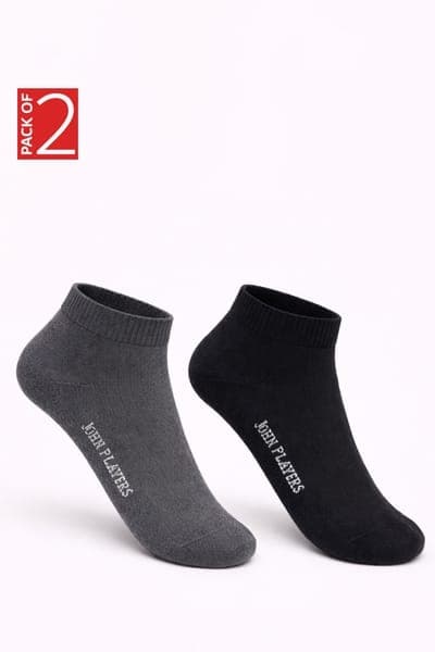 John Players Antimicrobial Ankle Length Socks - Pack of 2