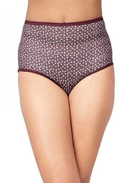 High Waist Geometric Print Hipster Panty in Brown - Cotton | Clovia High Waist Geometric Print Hipster Panty in Brown - Cotton | Clovia