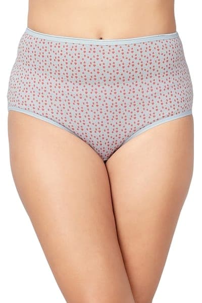 High Waist Printed Hipster Panty in Baby Blue - Cotton