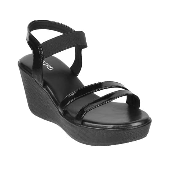 Women Black Casual Sandals | Metro Shoes