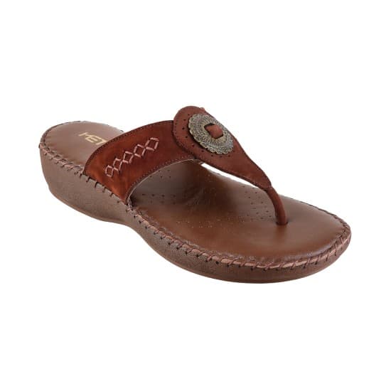 Women Brown Casual Slippers | Metro Shoes