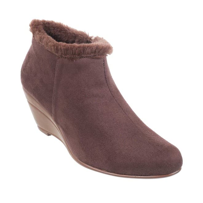 Women Brown Party Boots | Mochi Shoes