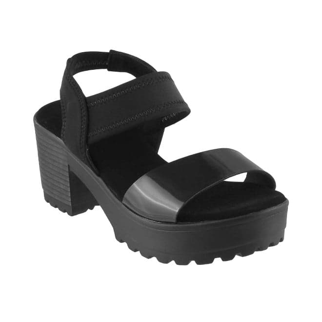 Women Black Casual Sandals | Mochi Shoes