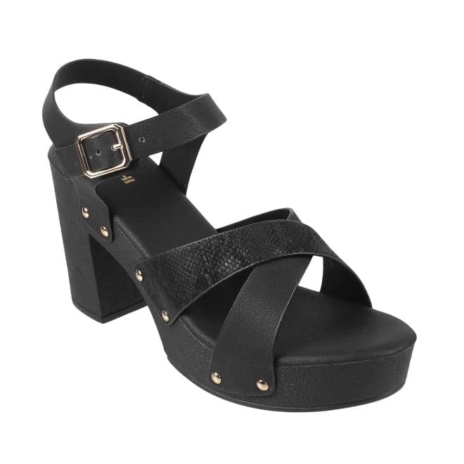 Women Black Casual Sandals | Mochi Shoes
