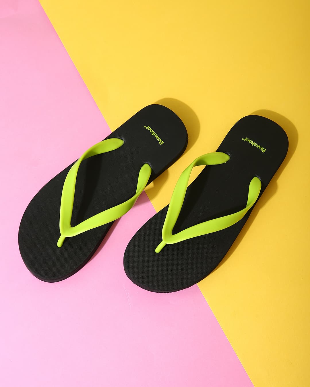 Buy Dashing Yellow Black Men's Flip-flops Online in India at Bewakoof