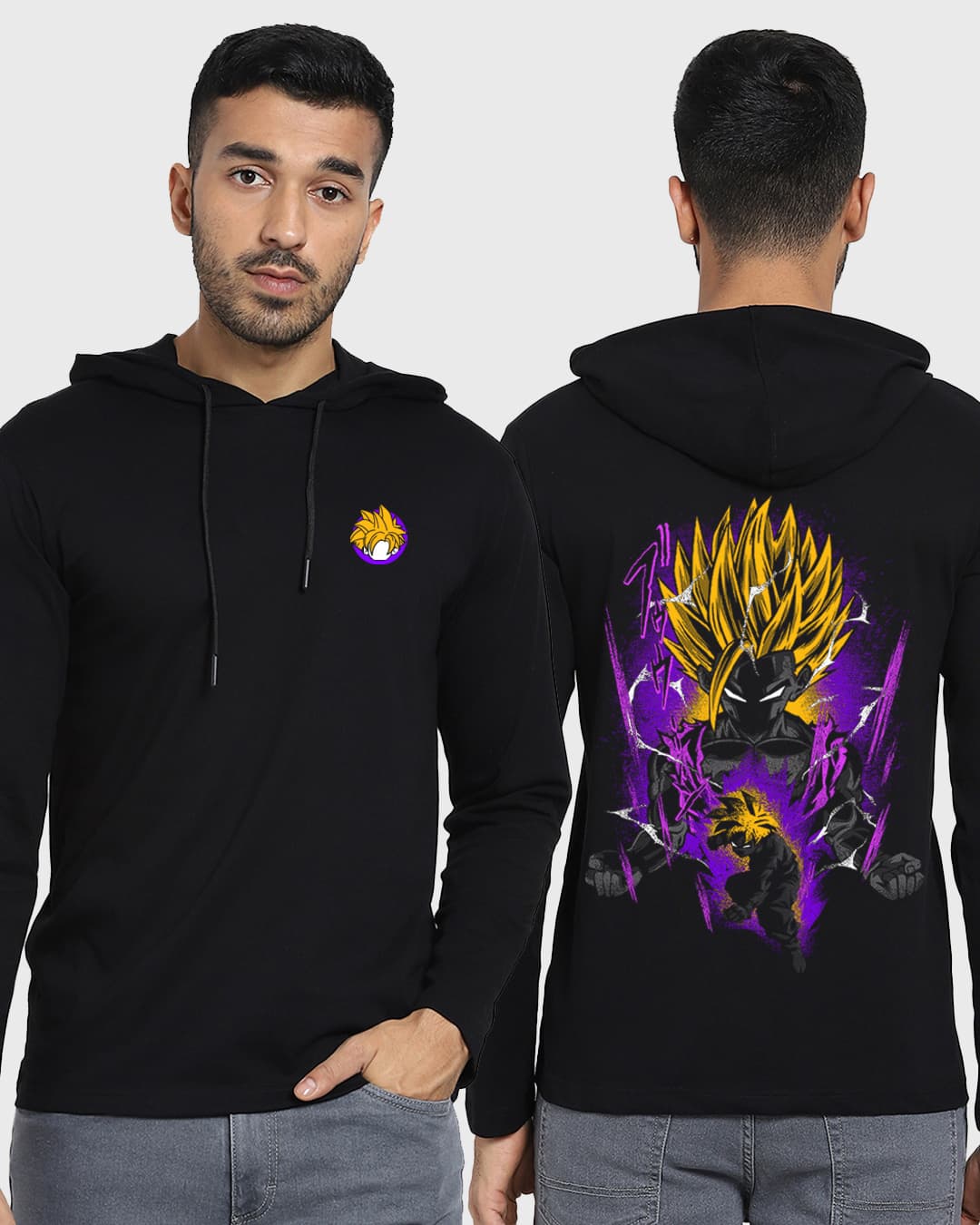 Buy Men's Black Gohan Graphic Printed Hoodie Online at Bewakoof | Bewakoof
