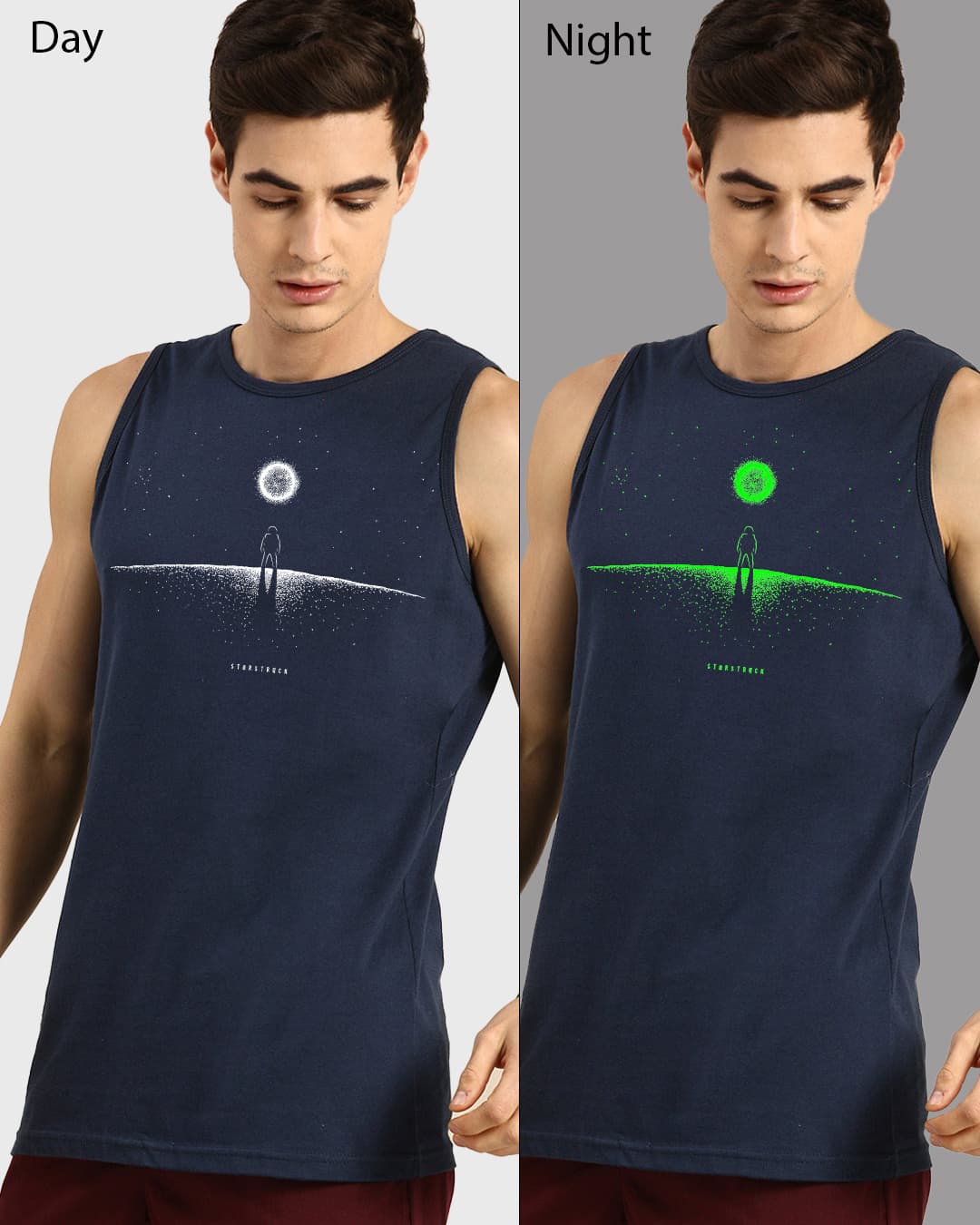 Buy Men's Blue Starstuck Graphic Printed Vest Online at Bewakoof | Bewakoof