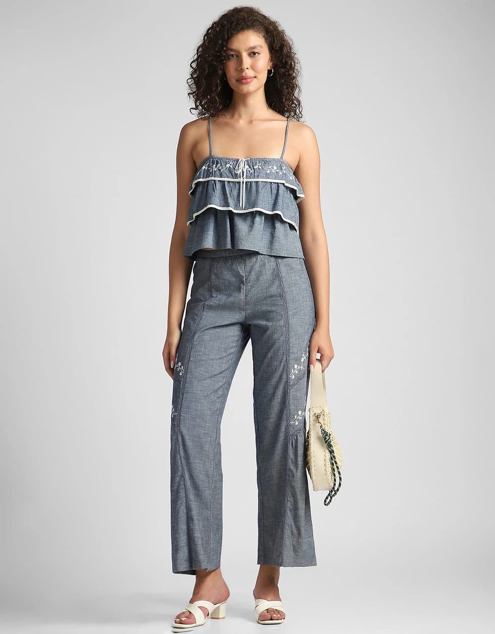 AE Embroidered Ruffle Cami Top | Aeo AE Embroidered Ruffle Cami Top | Aeo