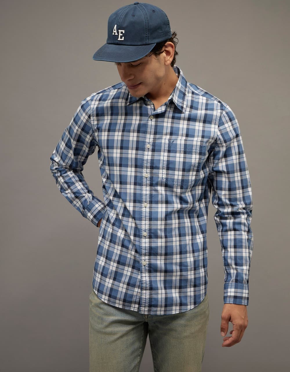 AE Poplin Button-Up Shirt | Aeo