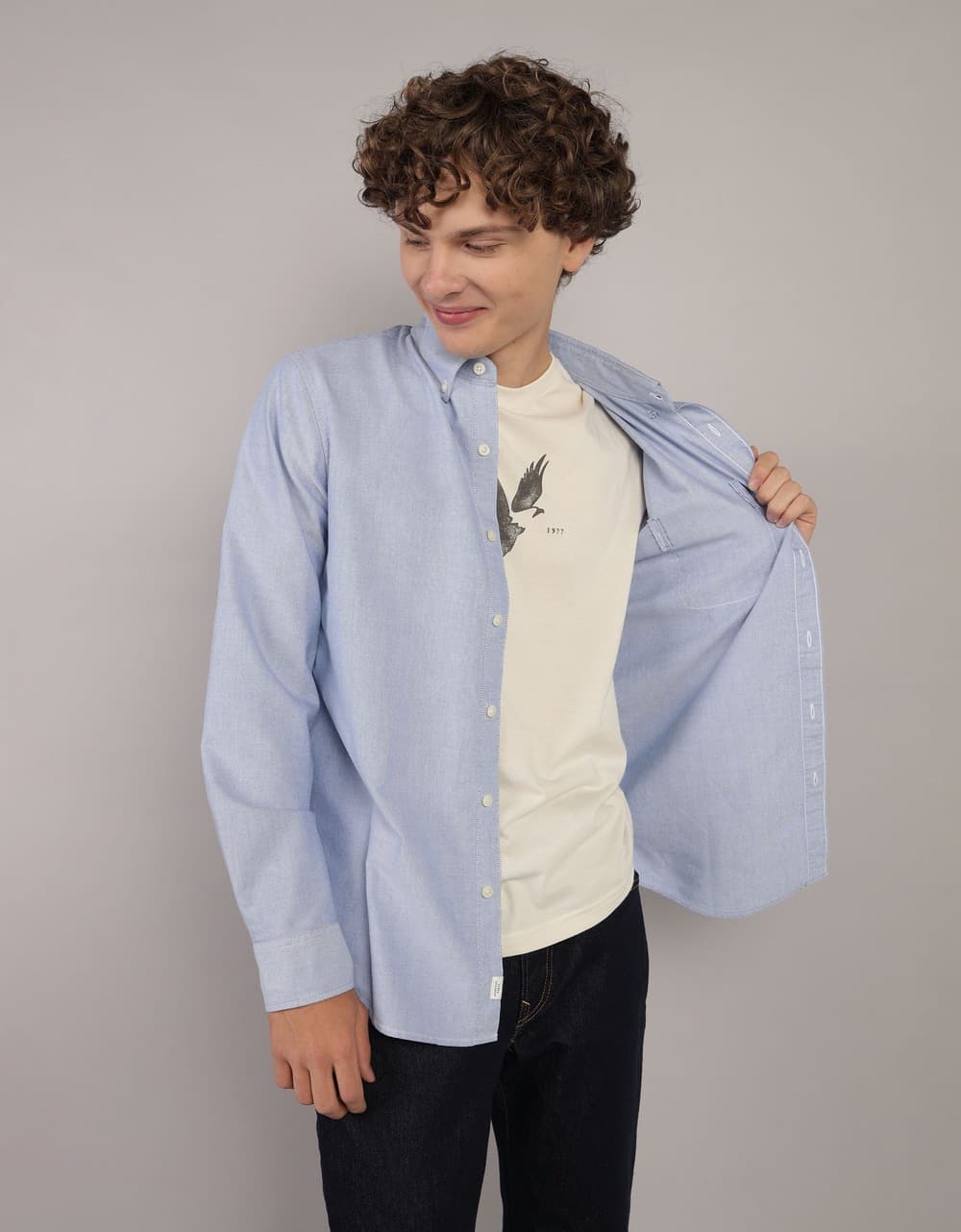 AE Everyday Slim Oxford Button-Up Shirt | Aeo