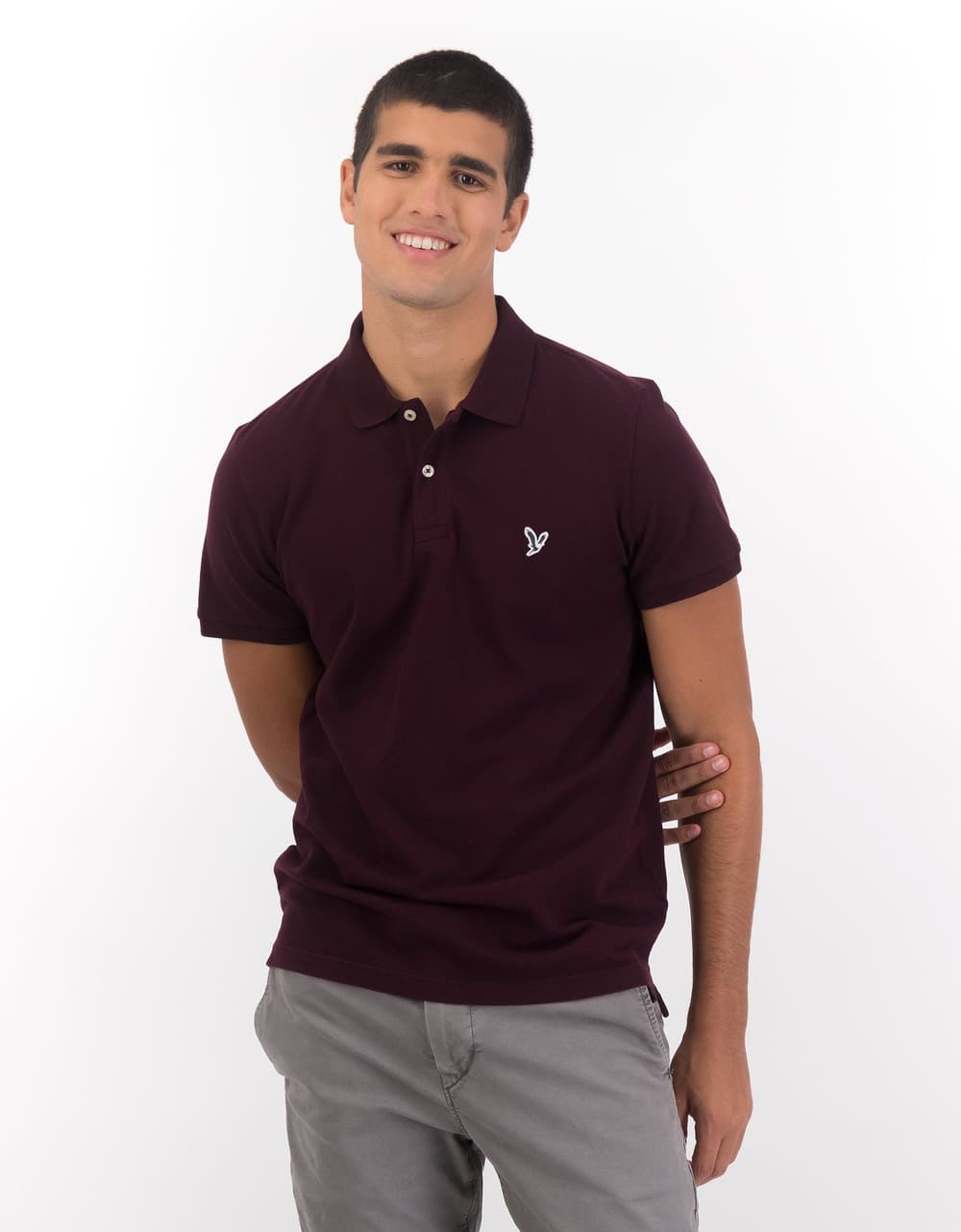 American Eagle Men Burgundy Slim Flex Polo Shirt | Aeo