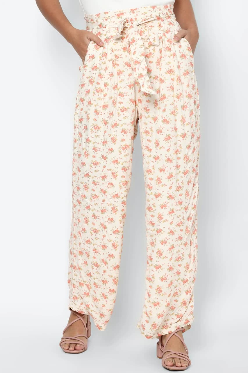 American Eagle Women Beige Pleated Wide Leg Pant | Aeo