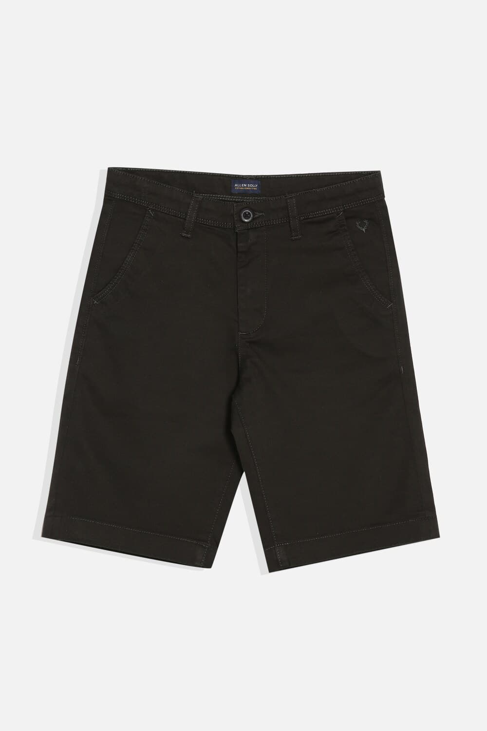 Boys Grey Regular Fit Solid Shorts