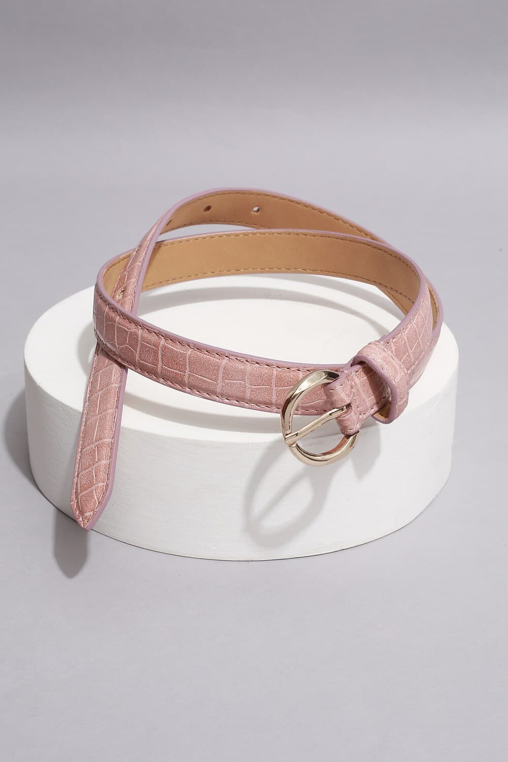 Women Peach Textured Casual Belt