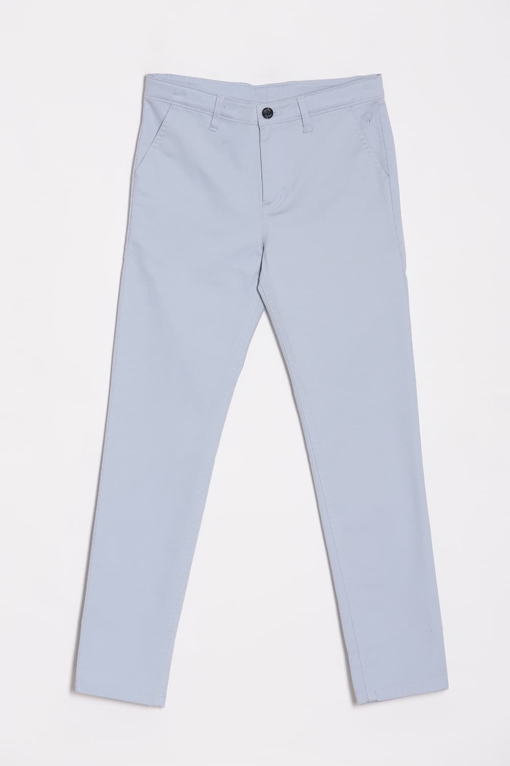 Boys Light Blue Slim Fit Solid Trousers