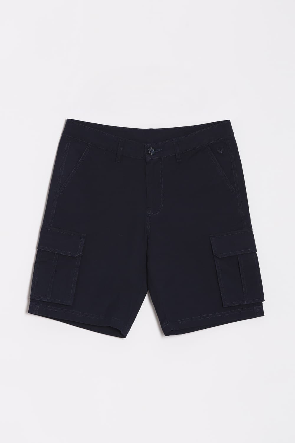 Boys Navy Contemporary Fit Solid Shorts