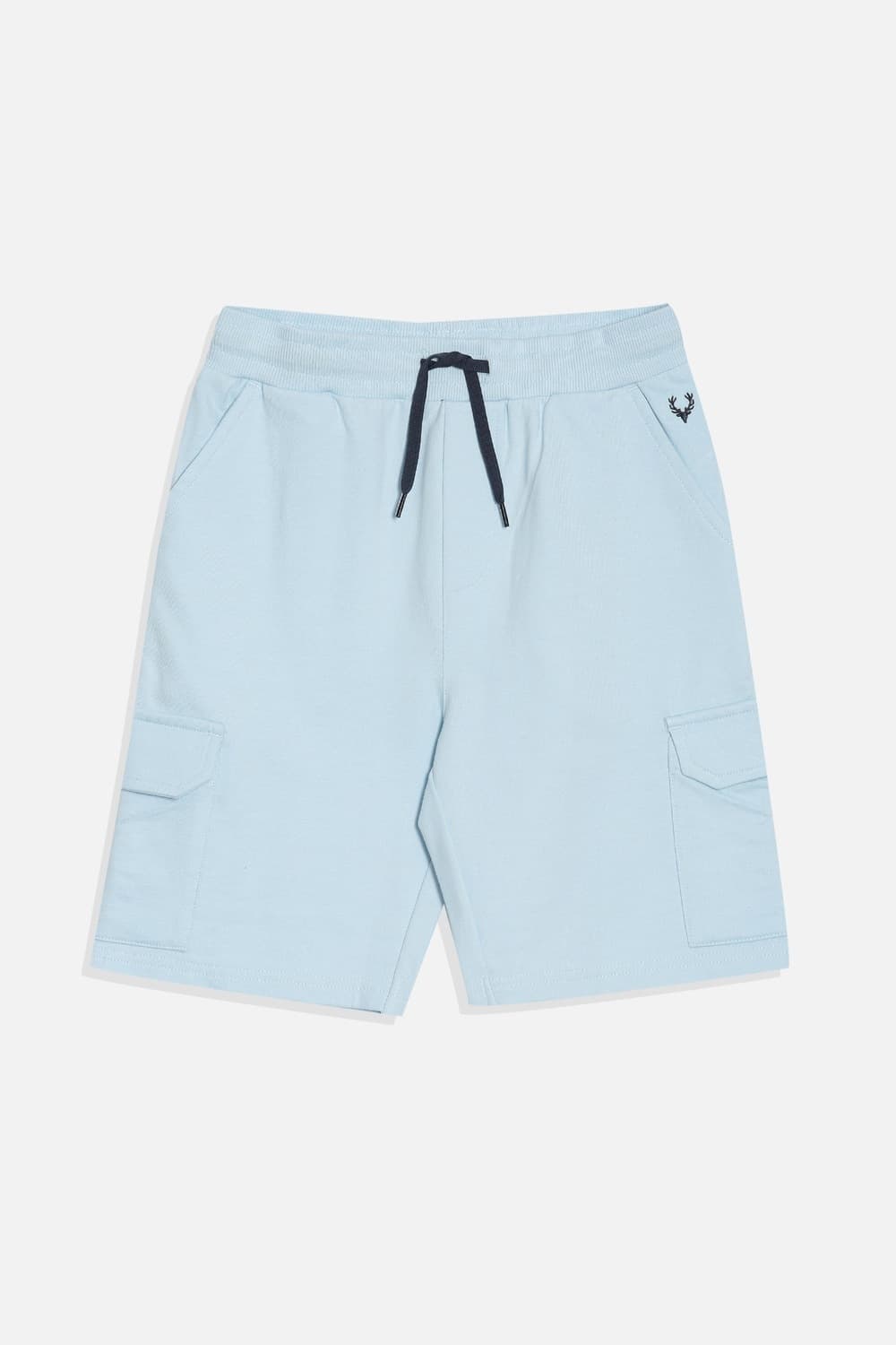 Boys Light Blue Regular Fit Solid Shorts
