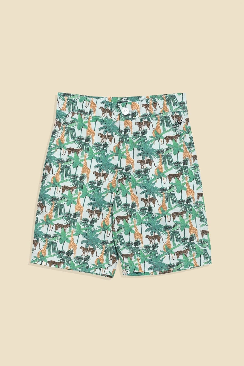 Boys Green Printed Shorts