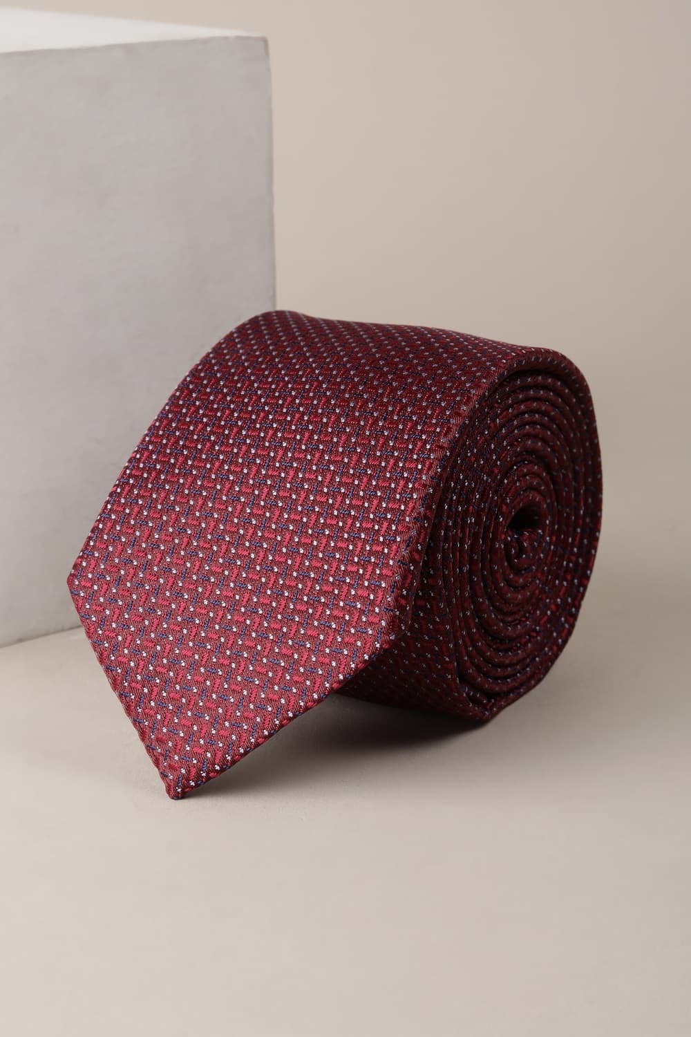 Men Maroon Embroidered Formal Tie