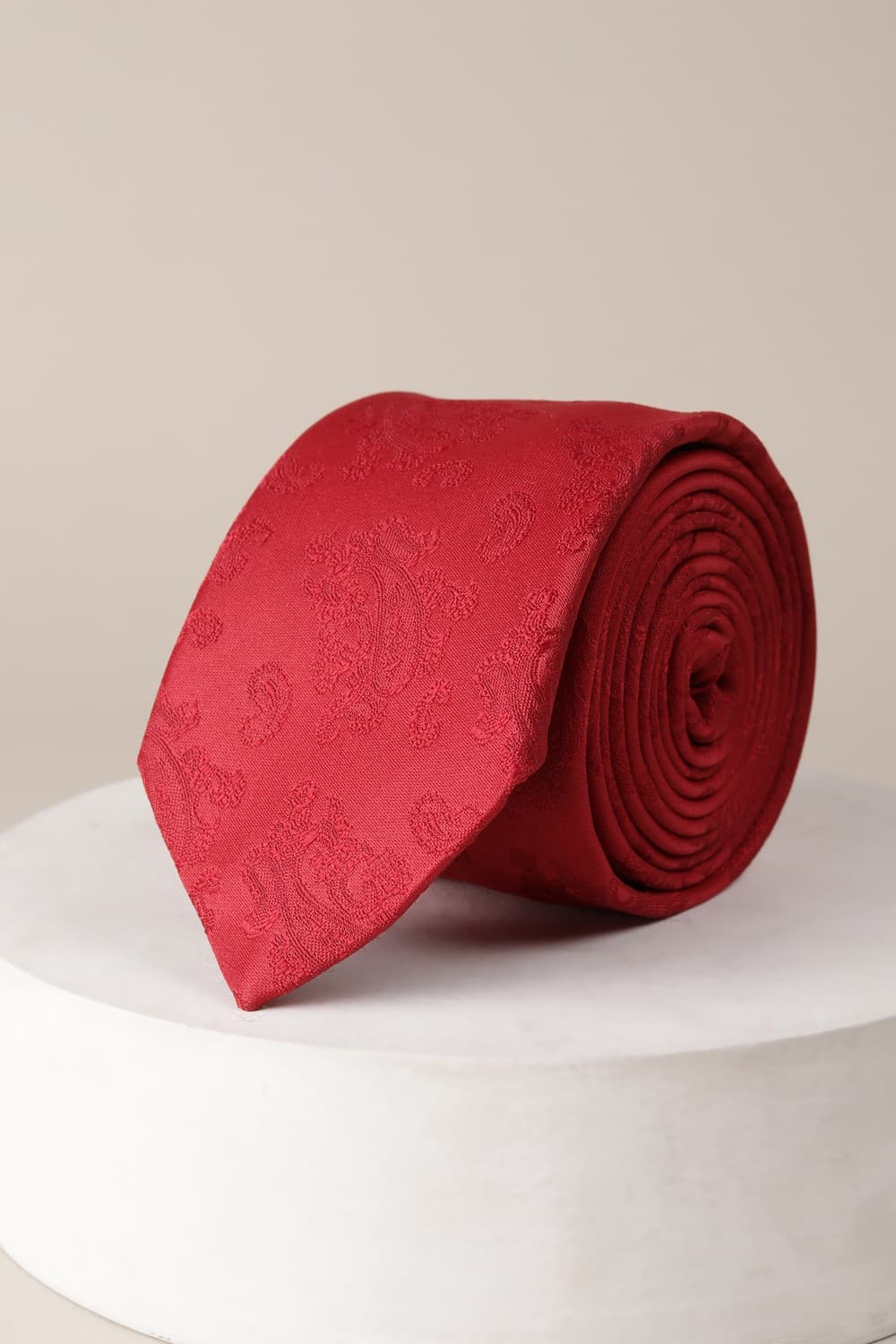 Men Red Embroidered Formal Tie | Allen Solly Men Red Embroidered Formal Tie | Allen Solly