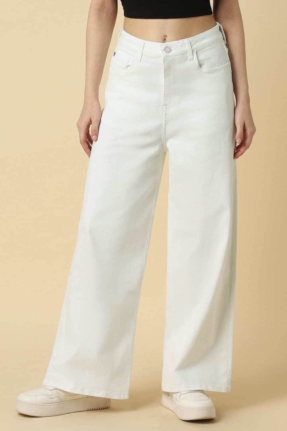 Women White Dark Wash Jeans | Allen Solly