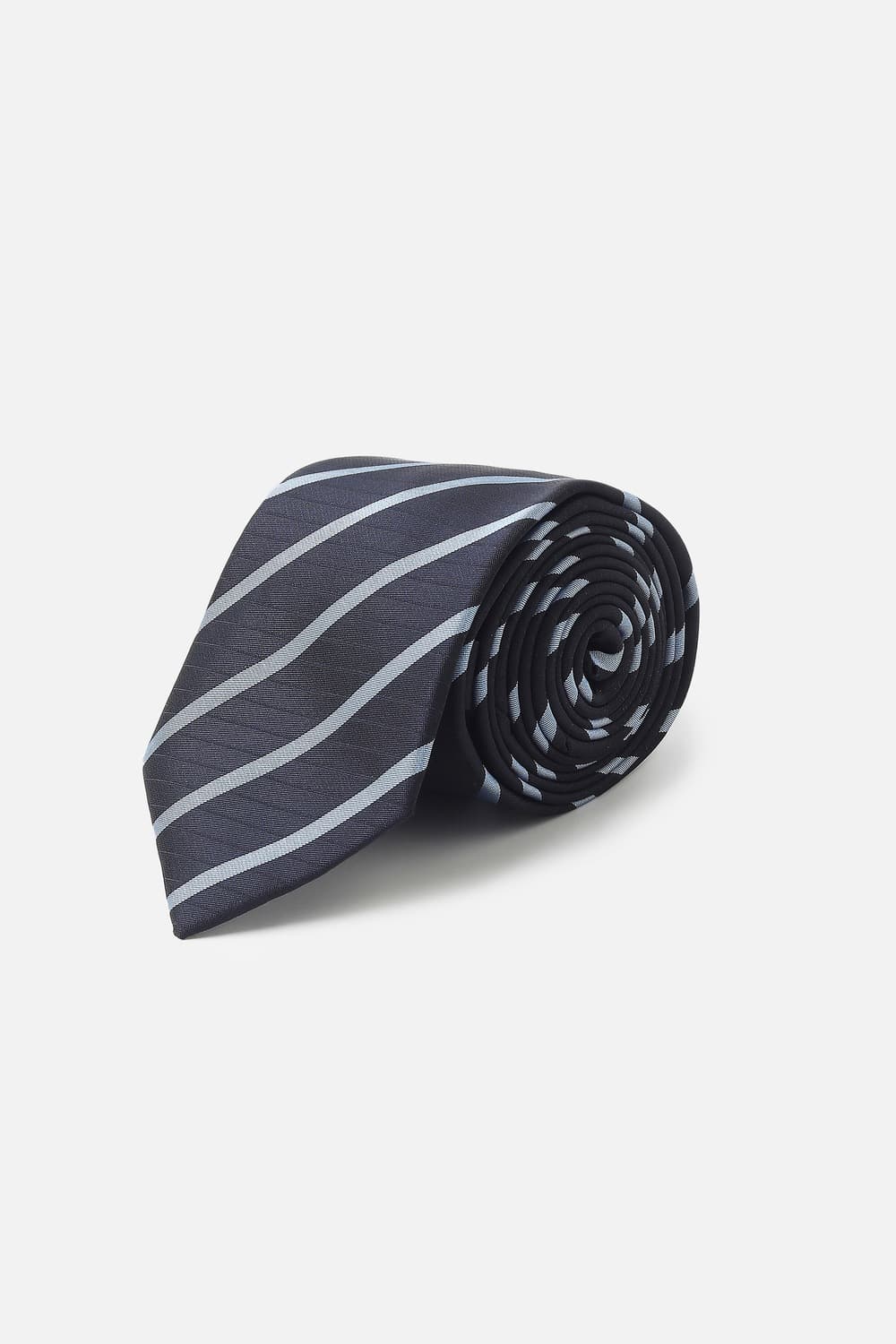 Men Navy Stripe Casual Tie