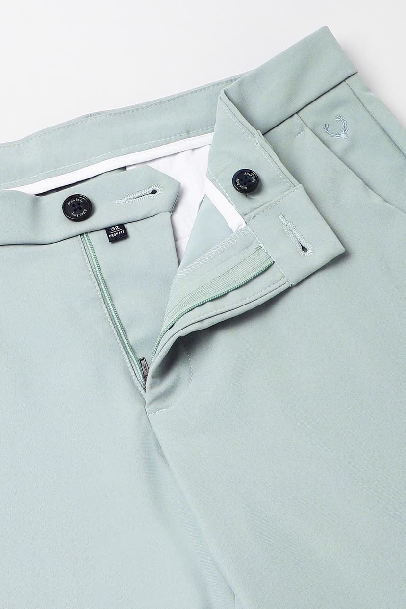 Men Light Blue Solid Formal Trousers