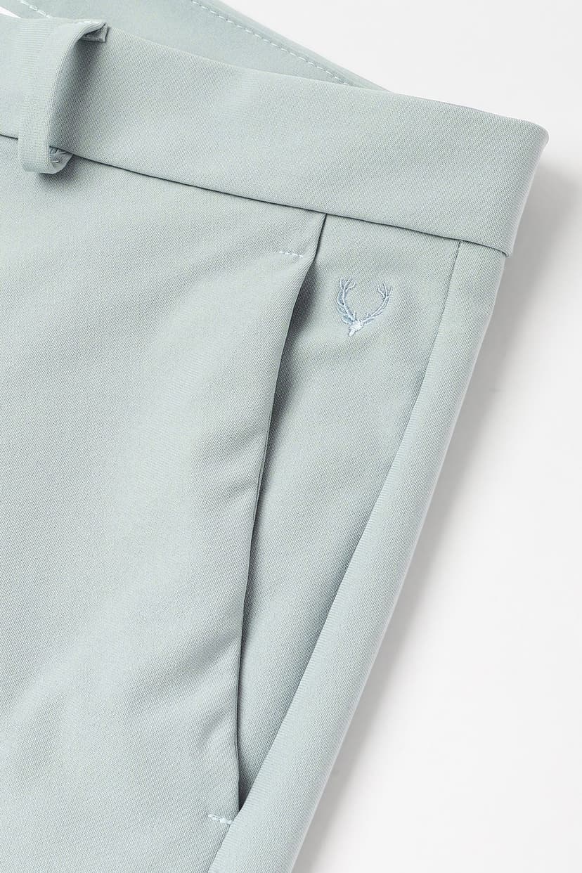 Men Light Blue Solid Formal Trousers