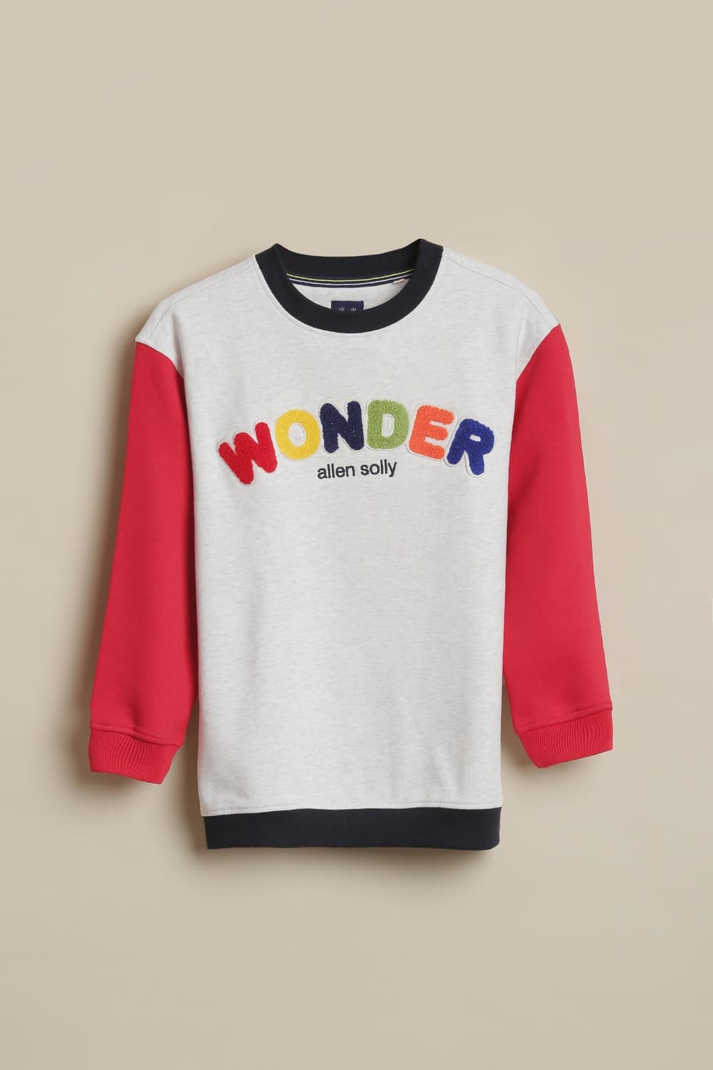 Boys White Embroidered Sweatshirt