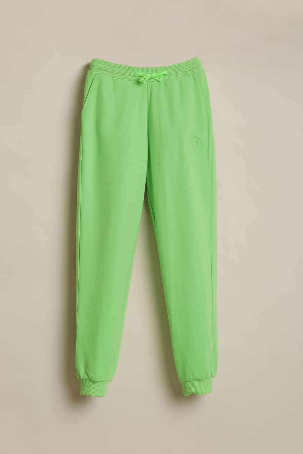 Boys Green Solid Track Pants