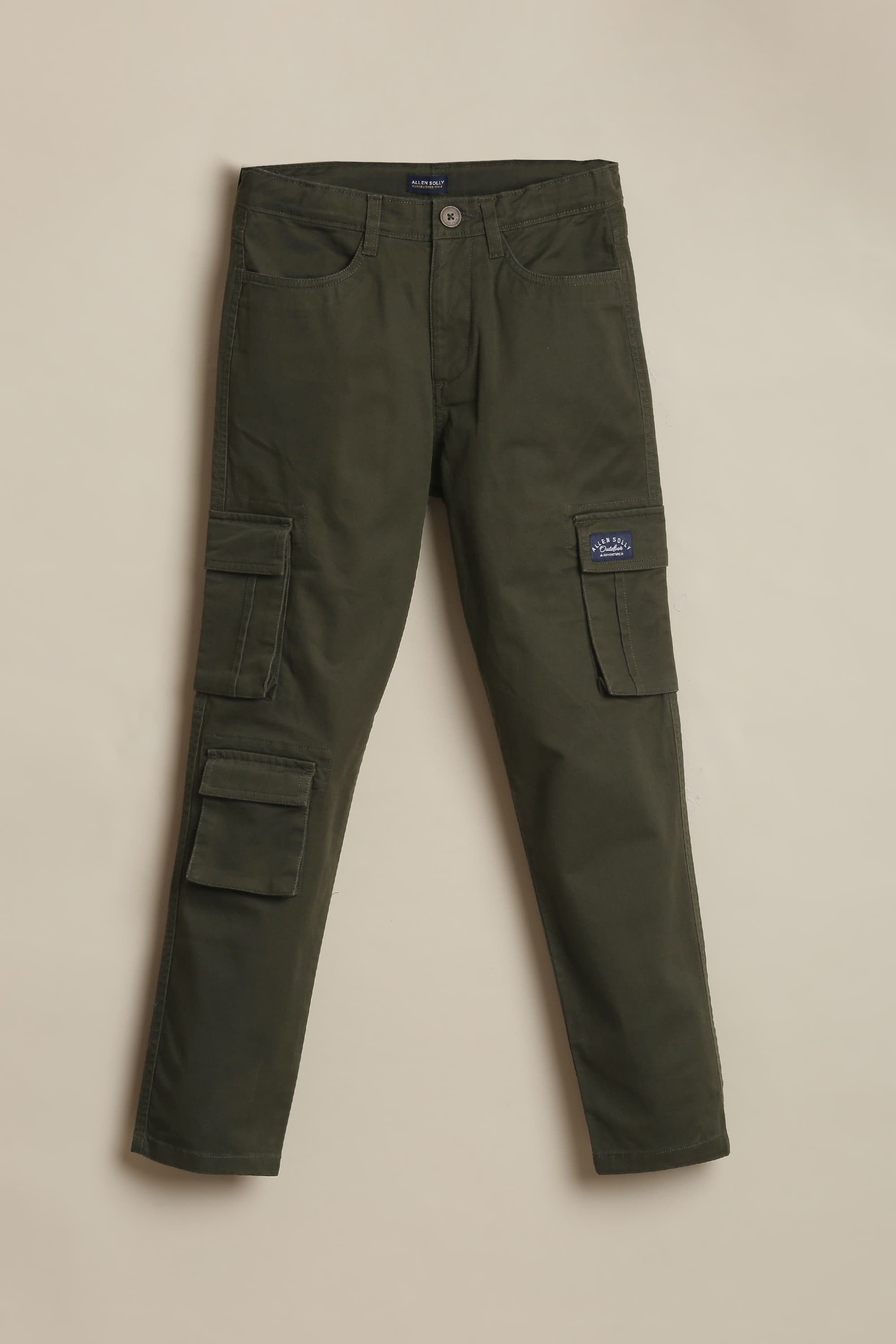 Boys Olive Solid Trousers
